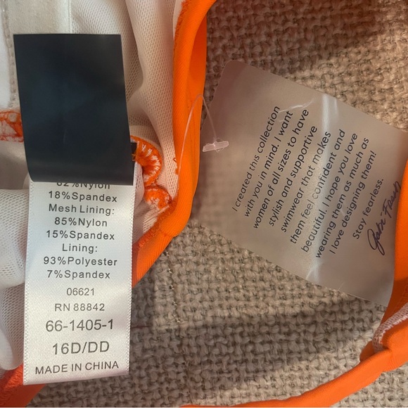 New Swimsuits for all orange one piece swimsuit size 16 D/DD - Picture 2 of 4